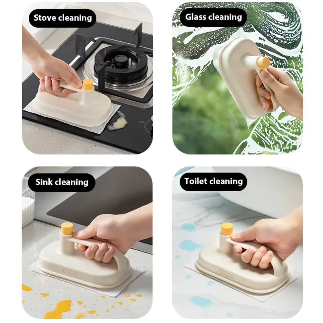 50 Pcs Cloth Handfree Cleaning Brush for Kitchen Household