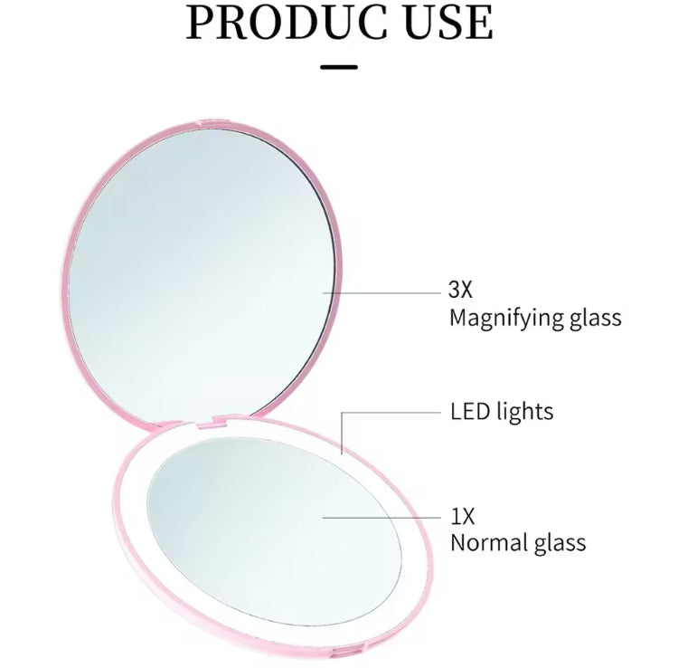 LED Rechargeable Portable Pocket Mirror