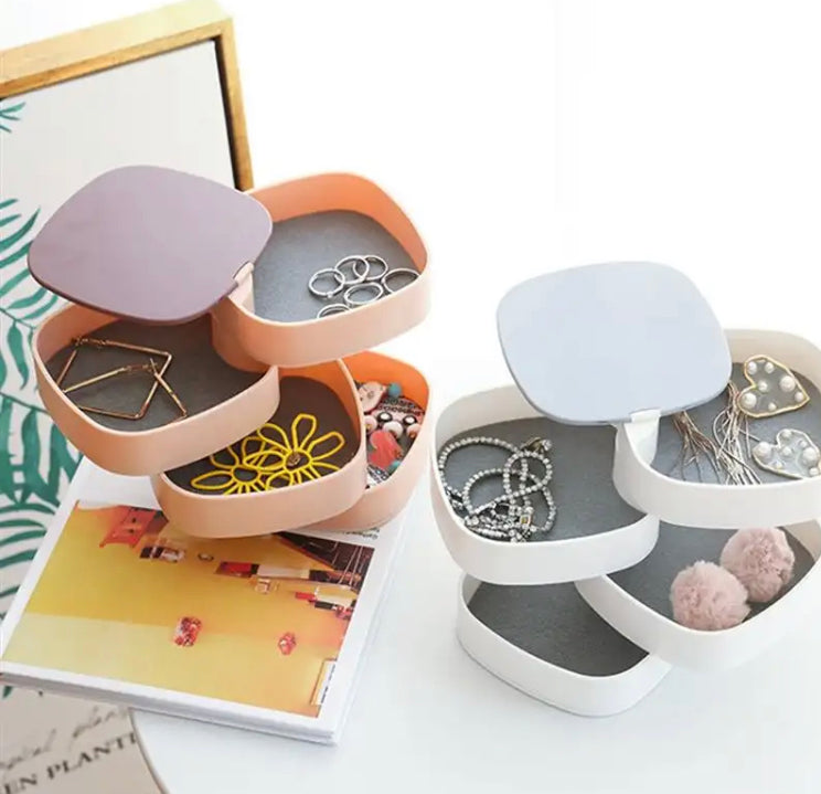 Four Layer Rotating Jewellery Organizer with Mirror