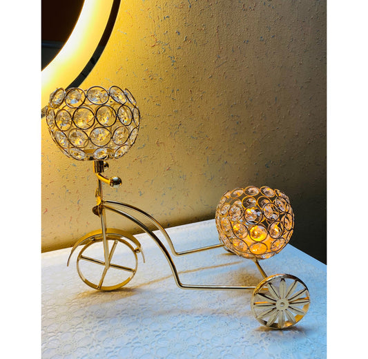 Crystal Metal Cycle Style Candle Holder