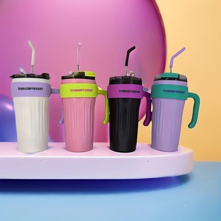 27oz Stainless Steel Coffee Mug with Straw