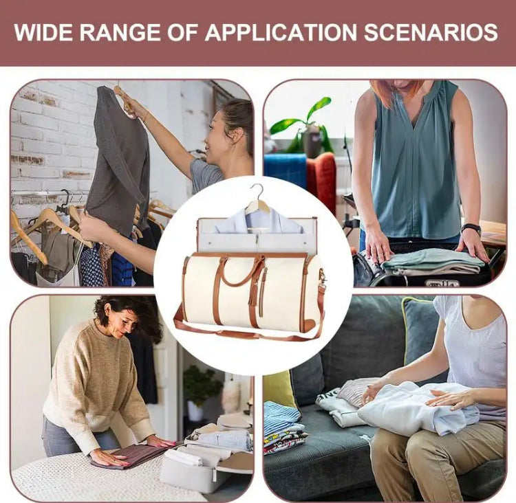 New Foldable Travel Convenient Carry on Clothing Bag Large Capacity PU Leather Duffel Bag