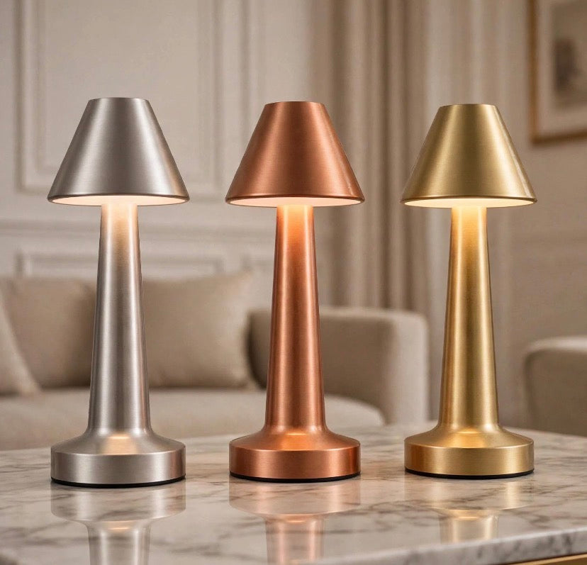 Metal Rechargeable Touch Lamp with 3 Modes of Light