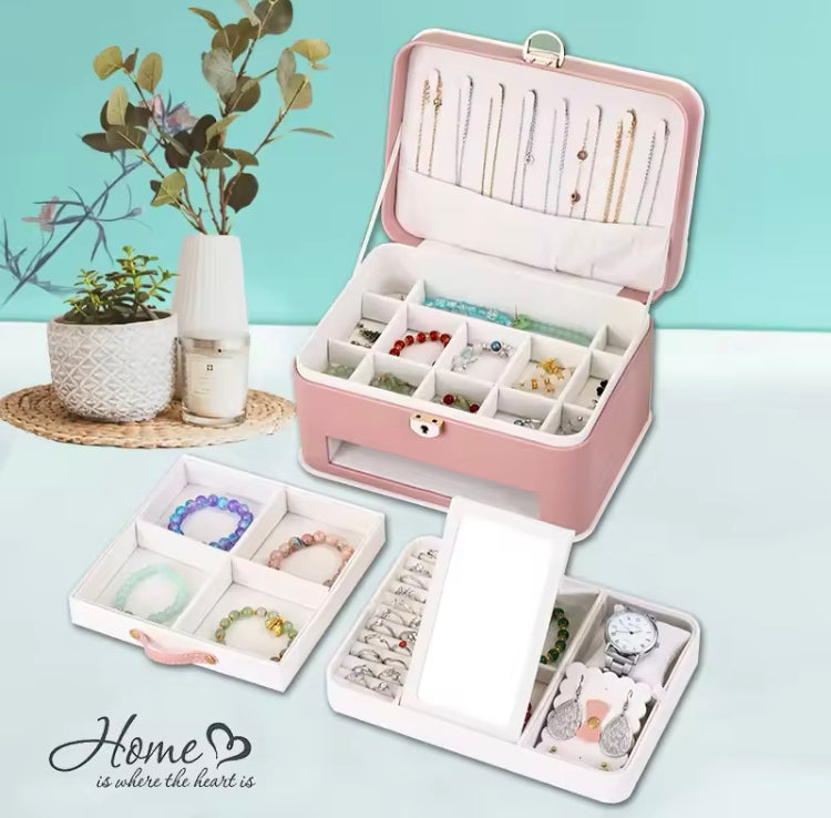 Large Capacity PU Leather Jewellery Organizer
