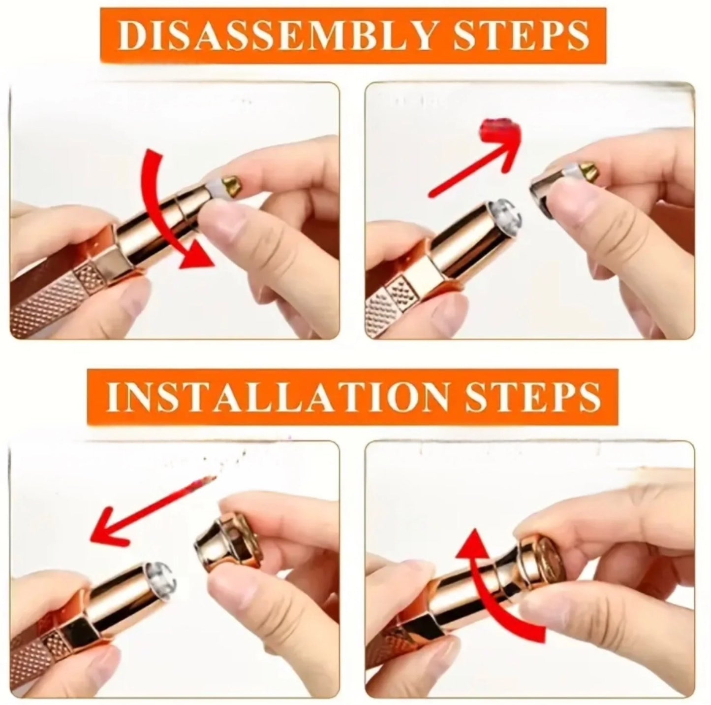 2 in 1 Face and Eyebrow Painless Hair Remover
