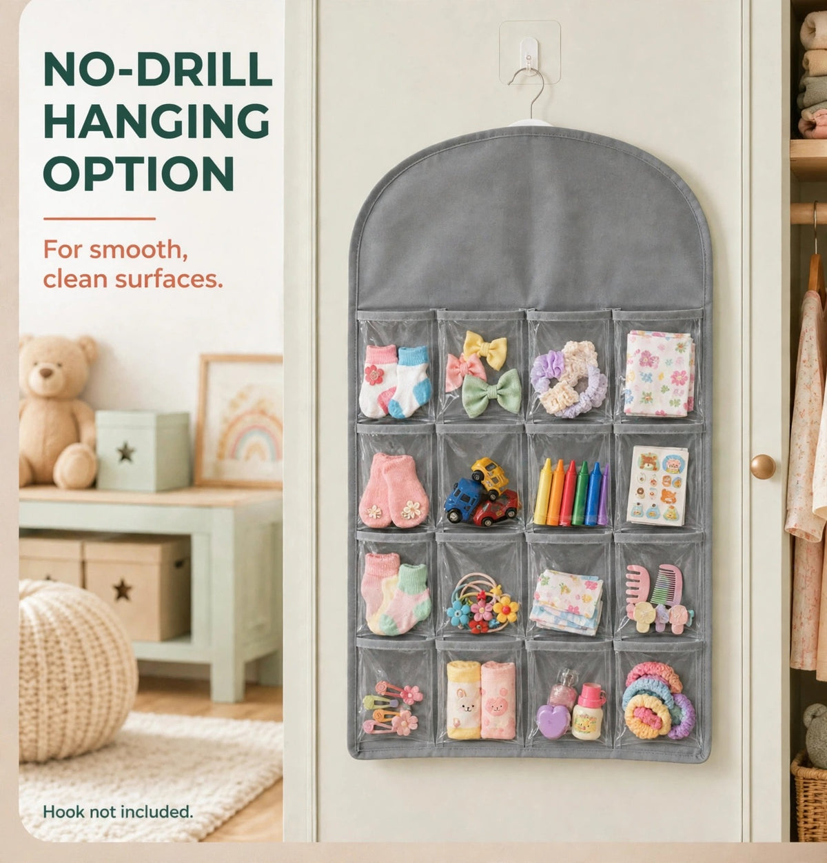 16 Pockets Multipurpose Transparent Hanging Organizer