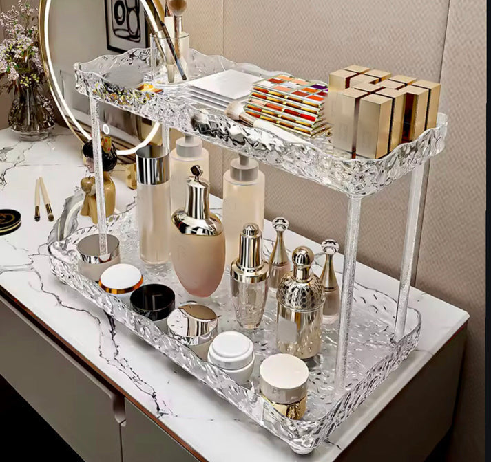 Double Layer Cosmetics Makeup Perfume Organizer Rack
