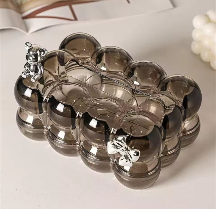 Acrylic Bubble Tissue Box with Bow & Bear