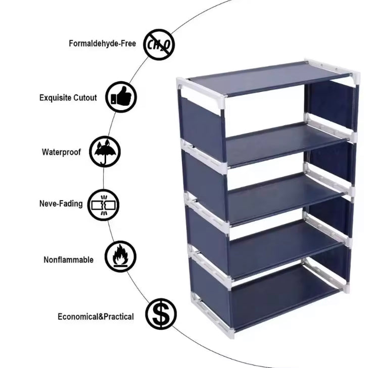 Four Layers Non-Woven Shoe Rack
