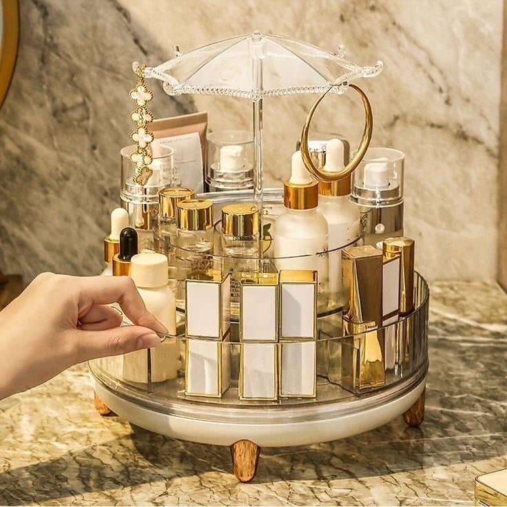 Umbrella 360 Rotating Cosmetics Makeup Organizer