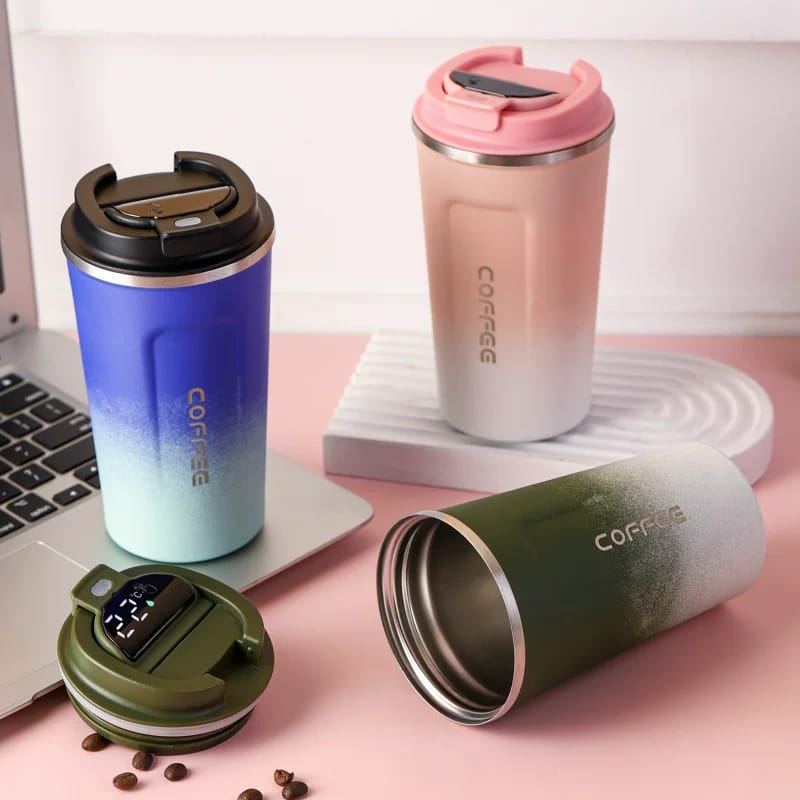 510ml Stainless Steel Insulated Double Shaded Coffee Mug with LED Temperature