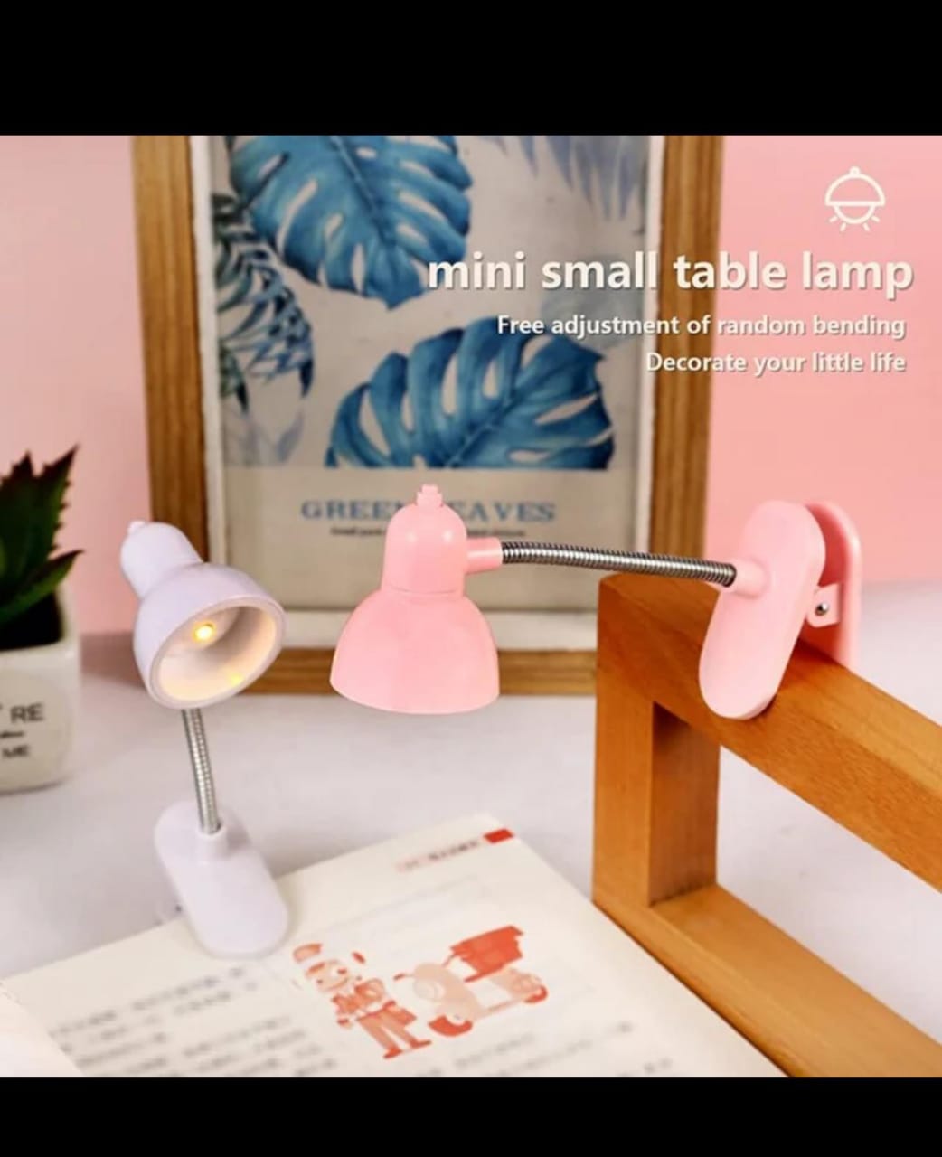 Cute Mini Lamp Rotatable Reading Lamp with Clamp