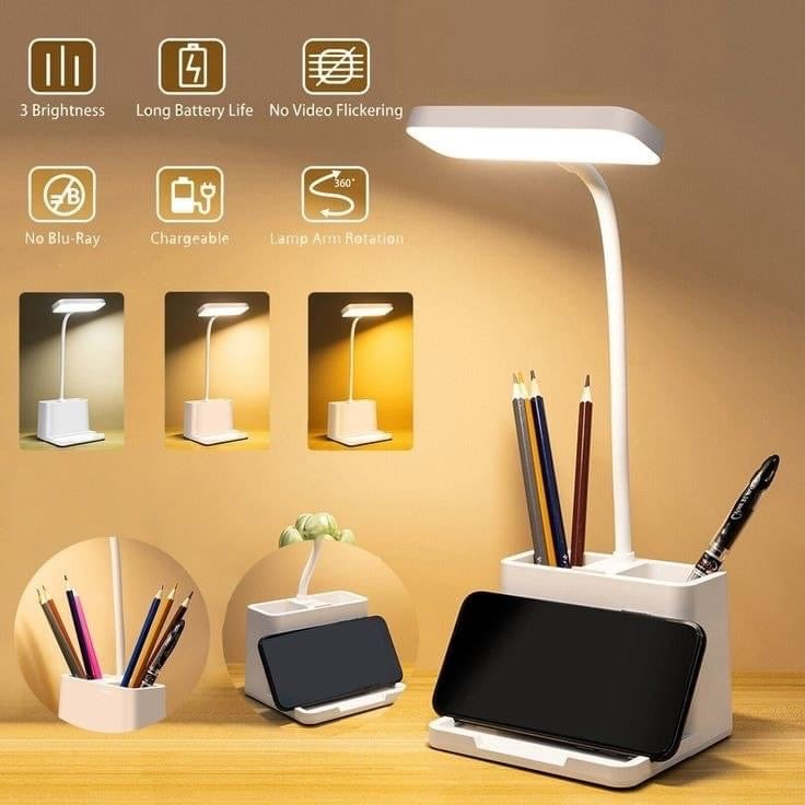 LED Eye Protection Table Lamp with Storage Holder