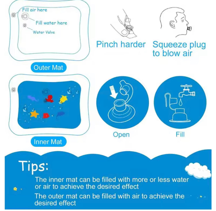 Baby Water Play Mat Tummy Time Water Pad for Kids