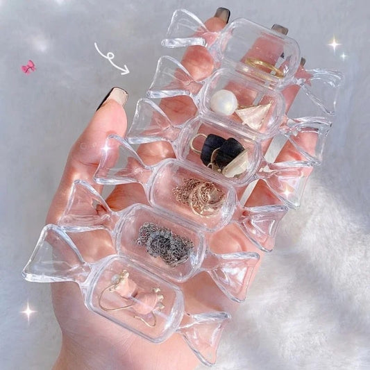 10pcs Set Mini Transparent Candy Jewelry Storage Box Sweet Candy Shaped