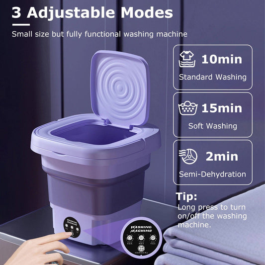 1.8L Foldable Washing Machine with Drying Bucket