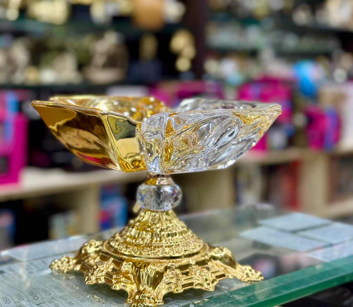 Multicolour Metal Glass Candy Bowl