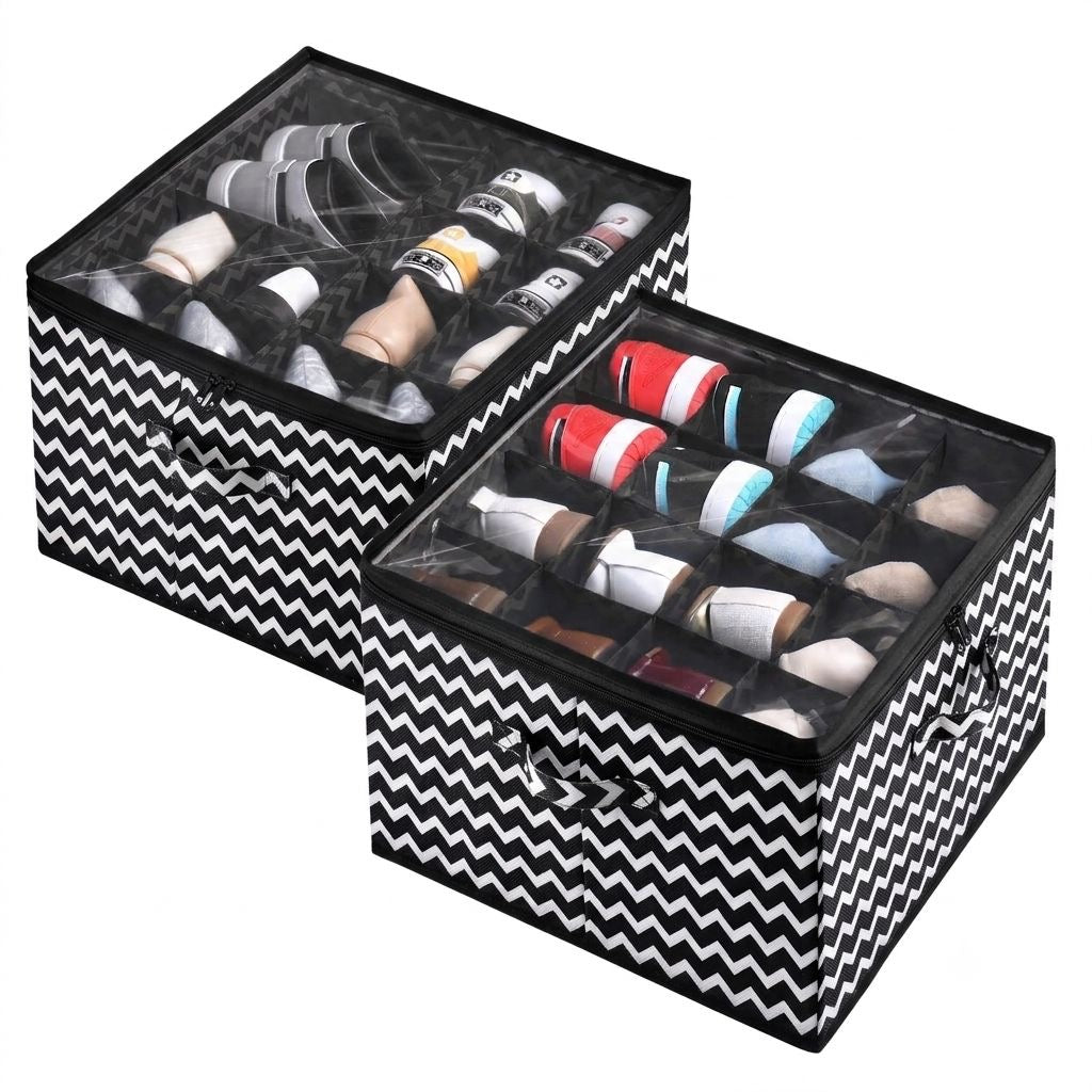 12 Compartments Dustproof Shoes Organizer Box