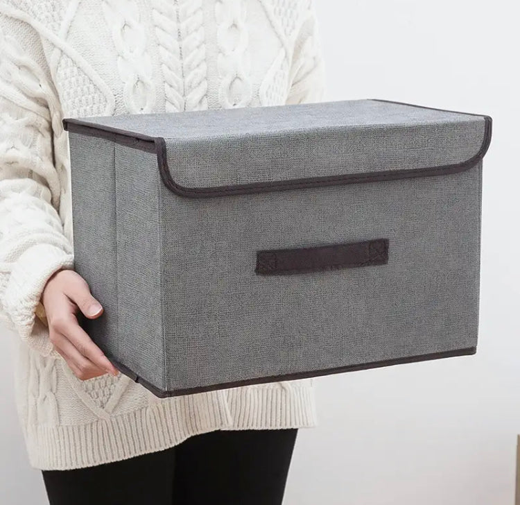 Foldable Non Woven Fabric Storage Box Gray Home Supplies