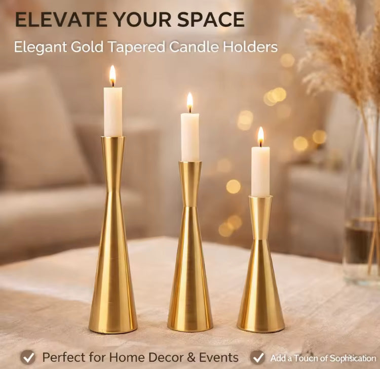 3pcs/Set Metal Antique Shade Candle Stand