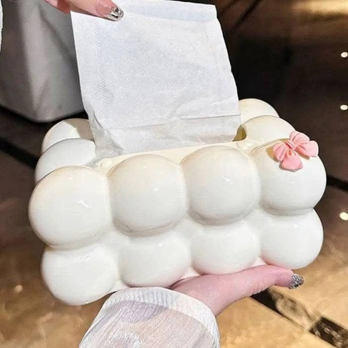 Bow Design Cloud Shape Tissue Box