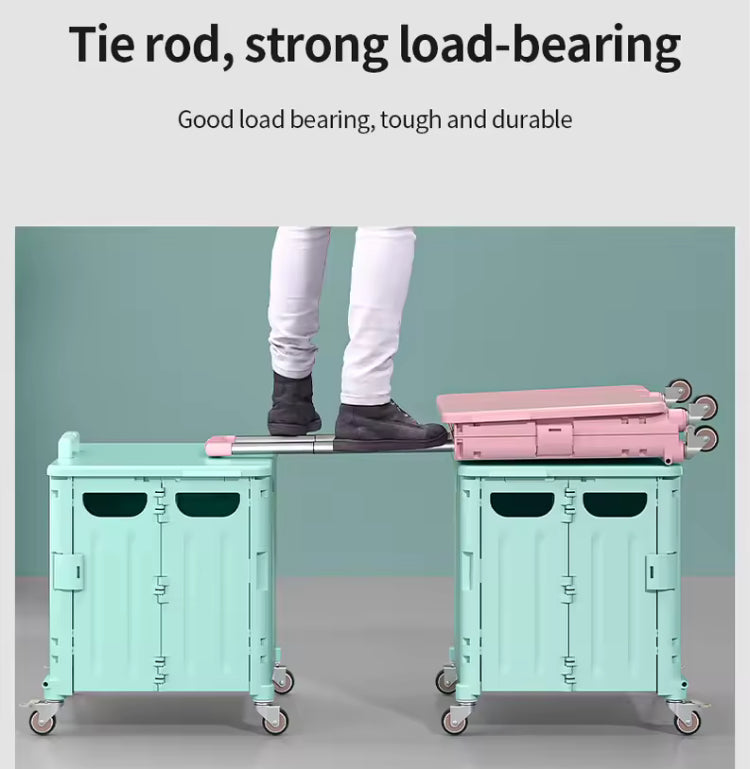 Foldable Portable Storage Trolley Cart with Wheels