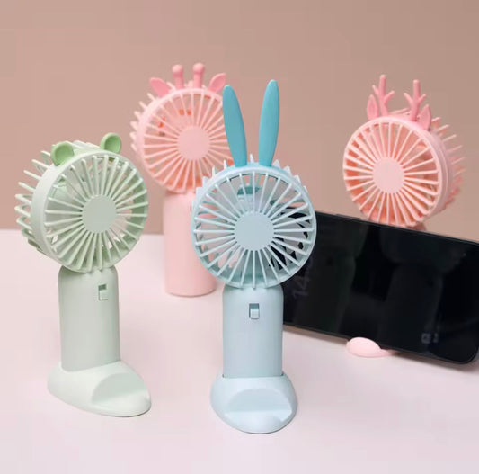 Mini Rechargeable Fan with High Air Throw & Stand