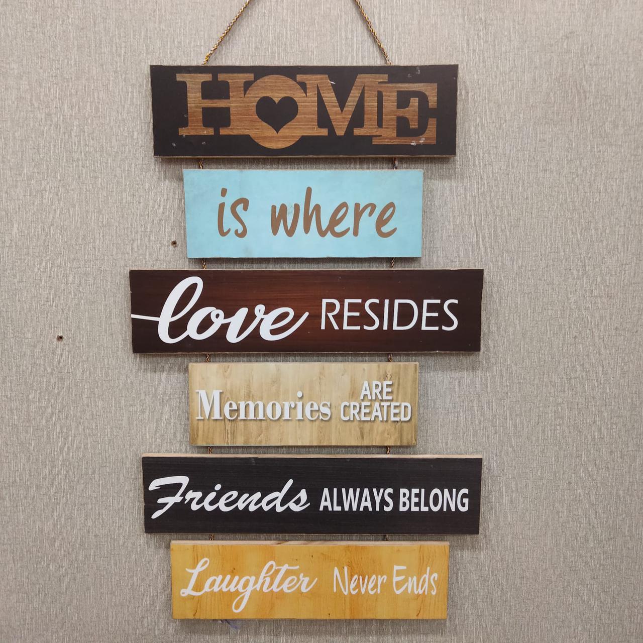 Six Steps Wooden Quotation Wall Hanging for Home Decor