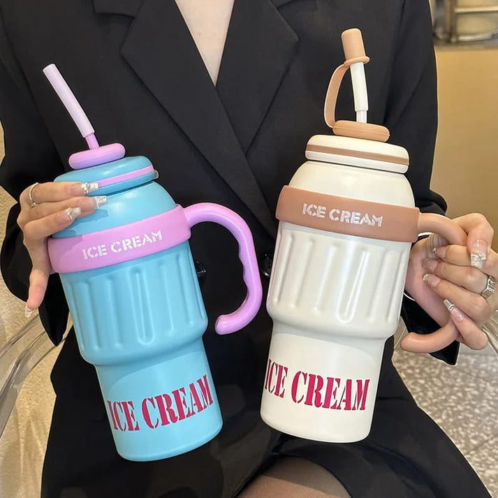 1000ml Stainless Steel Tumbler with Straw Cover