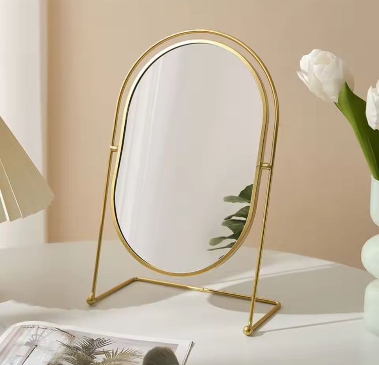Metal Nordiac Style Gold Mirror For Vanity