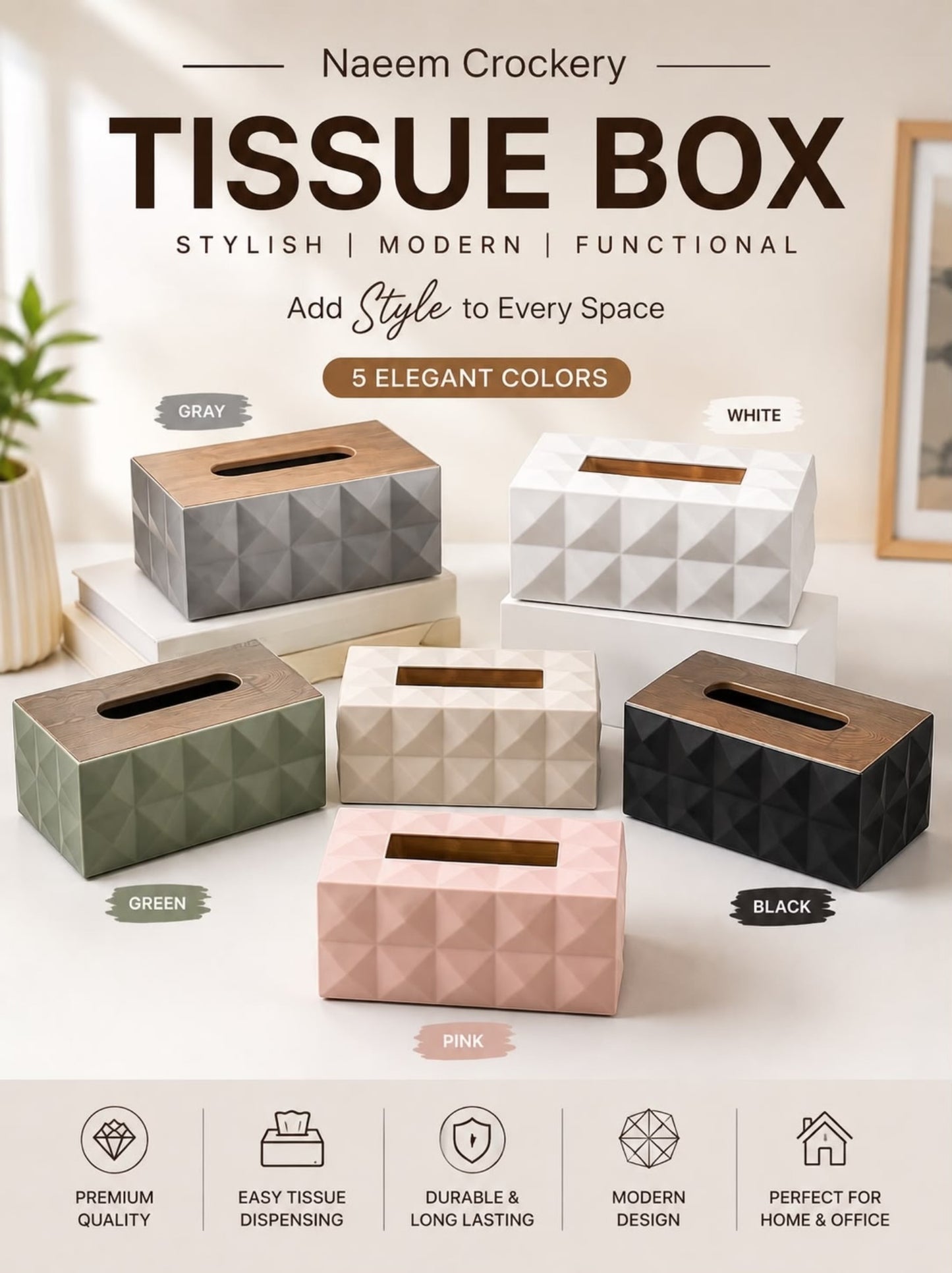 Versatile Tissue Box for Home & Office
