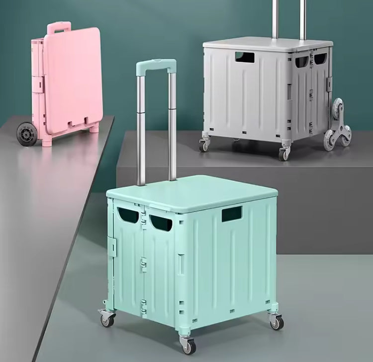 Foldable Portable Storage Trolley Cart with Wheels