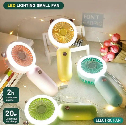 LED Portable Handheld Rechargeable Fan