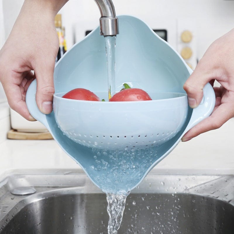 Household Double-layer Kitchen Vegetable Washing Fruit Basket.