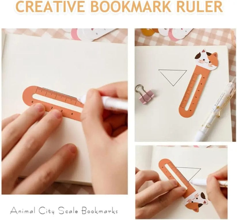 50pcs Cute Cartoon Bookmark Ruler
