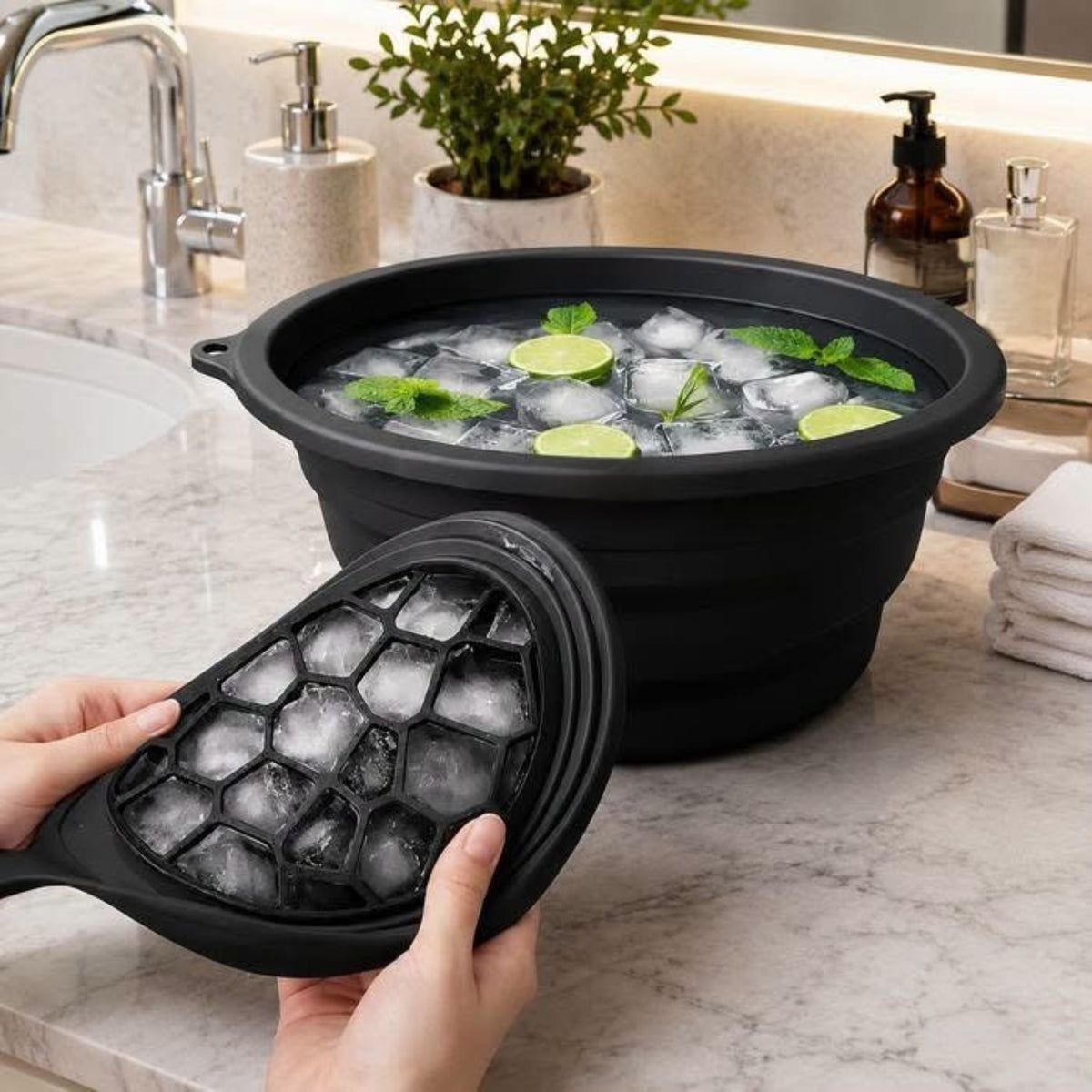 Silicone Foldable Facial Face Ice Bowl