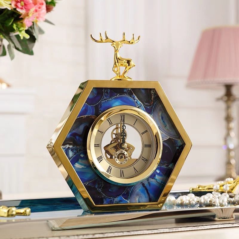Metal Antique Vintage Desk Table Clock