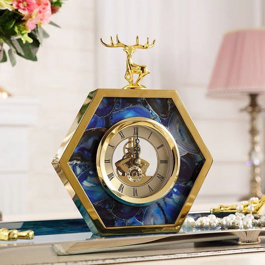 Metal Antique Vintage Desk Table Clock