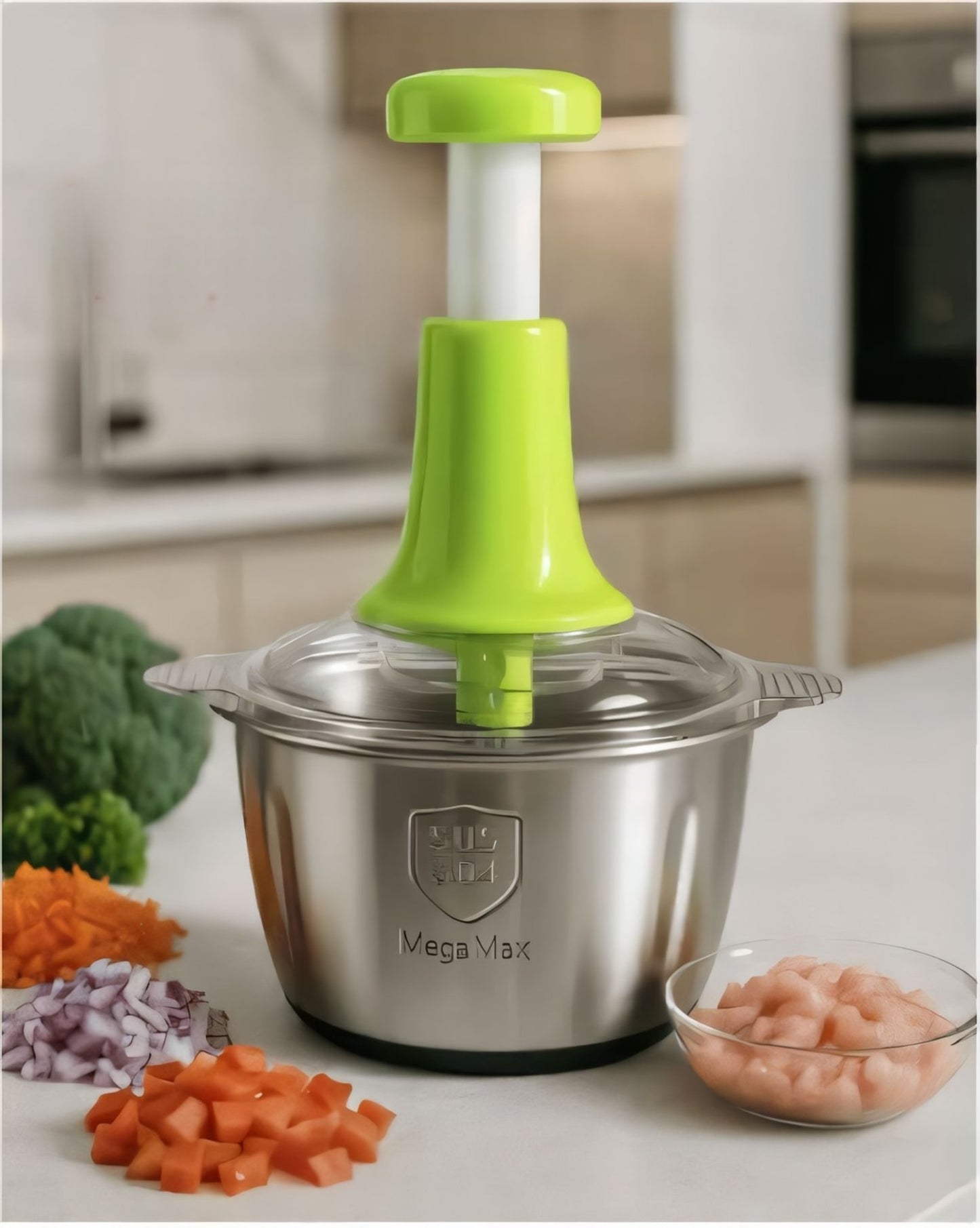 4 Blades Premium Quality Stainless Steel Meat & Vegetable Chopper