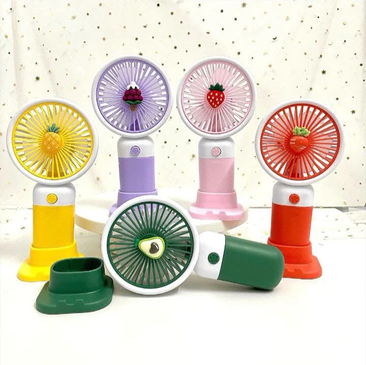 Rechargeable Mini Handheld Cute Fruit Fan with Phone Holder