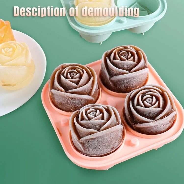 3D Rose Silicone Ice mould with Lid