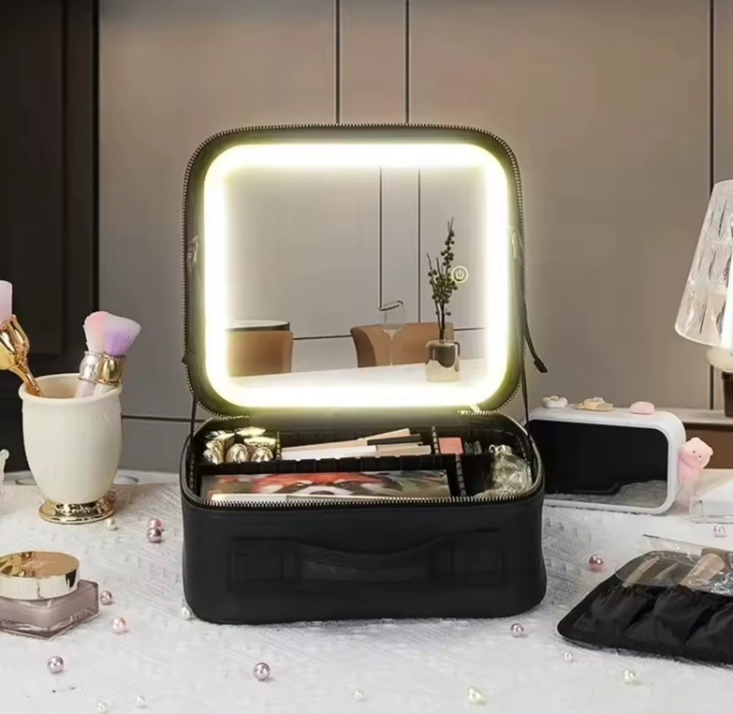 Cosmetics LED Vanity Bag with Touch Sensor