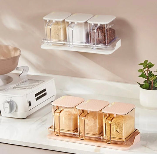 3 Pcs Wall Adhesive Masala Spices Boxes