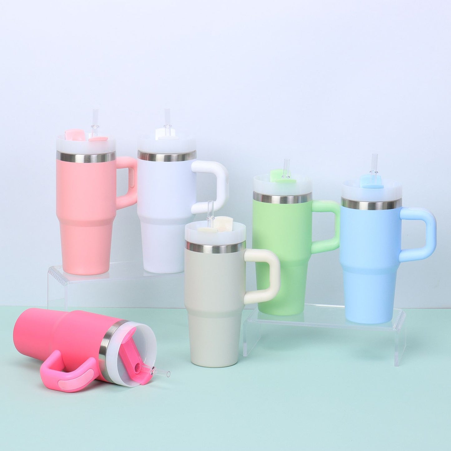 20oz Stainless Steel Tumbler with Lid & Straws