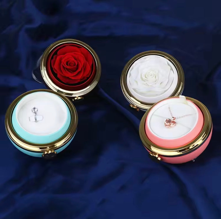 Surprise Preserved Eternal Rose Rotating Gift Jewellery Box