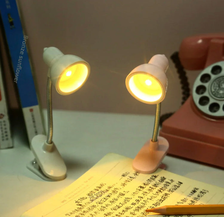 Cute Mini Lamp Rotatable Reading Lamp with Clamp