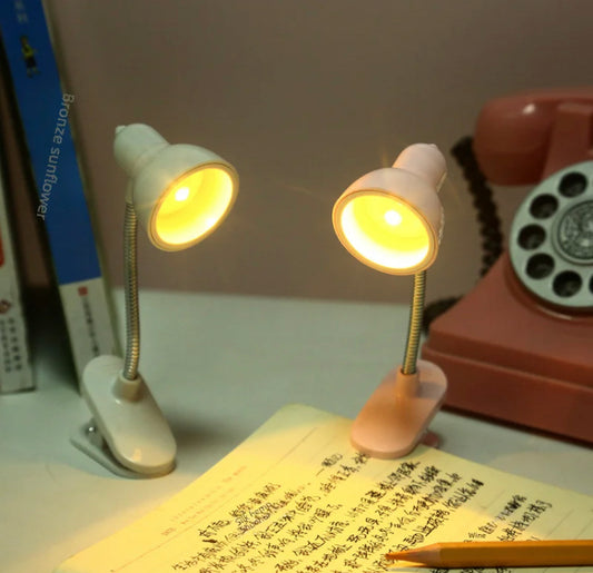 Cute Mini Lamp Rotatable Reading Lamp with Clamp