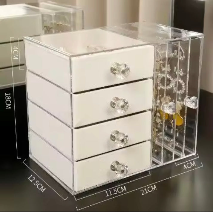 Acrylic 4 Drawers + 2 Doors Jewellery Organizer