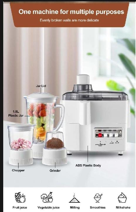 900W 4 in 1 Heavy Duty Juicer + Blender + Chopper + Dry Mill