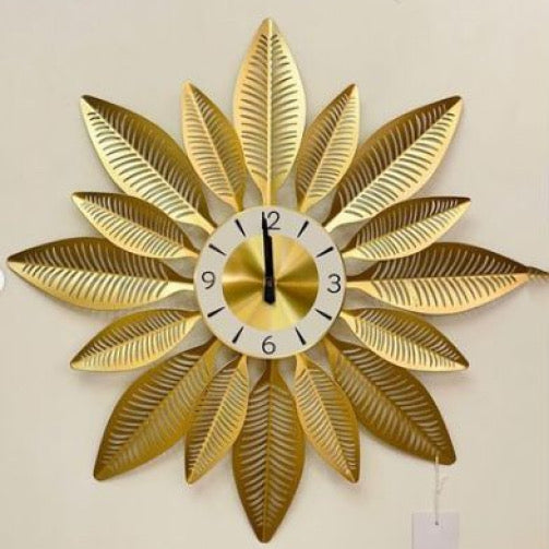 Floral Design Metal Wall Clock